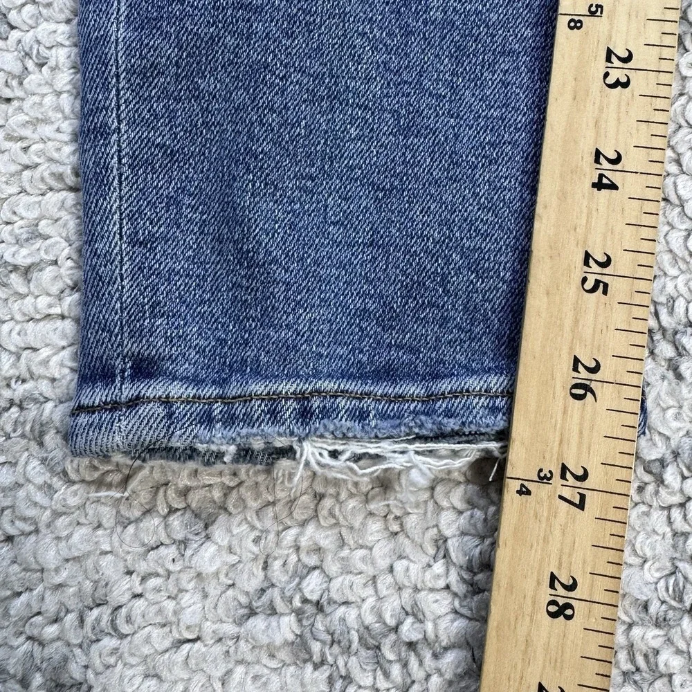 AGOLDE Toni Jeans Women's 24‎ Blue Slim Fit Light Wash Stretch Raw Hem